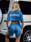 Core Oversized Crop Tee - Washed Out Blue