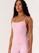 Cloud Compression Square Back Tank - Avalon Pink