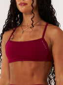Cloud Compression Square Back Bra - Beet