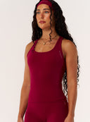 Cloud Compression Open Racer Back Tank - Beet