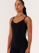 Cloud Compression Backless V Tank - Black