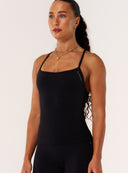 Cloud Compression Square Back Tank - Black