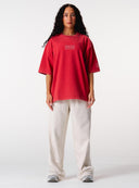 Core Oversized Tee - Washed Out Red