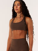 Cloud Compression Open Racer Back Bra - Malt