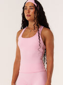 Cloud Compression Open Racer Back Tank - Avalon Pink