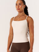 Cloud Compression Square Back Tank - Vanilla