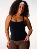 Cloud Compression Square Back Tank - Black
