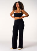 Cloud Compression Wide Leg Leggings - Black