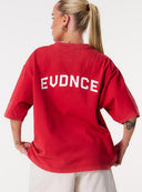 Core Oversized Tee - Washed Out Red