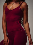 Cloud Compression Backless V Tank - Beet