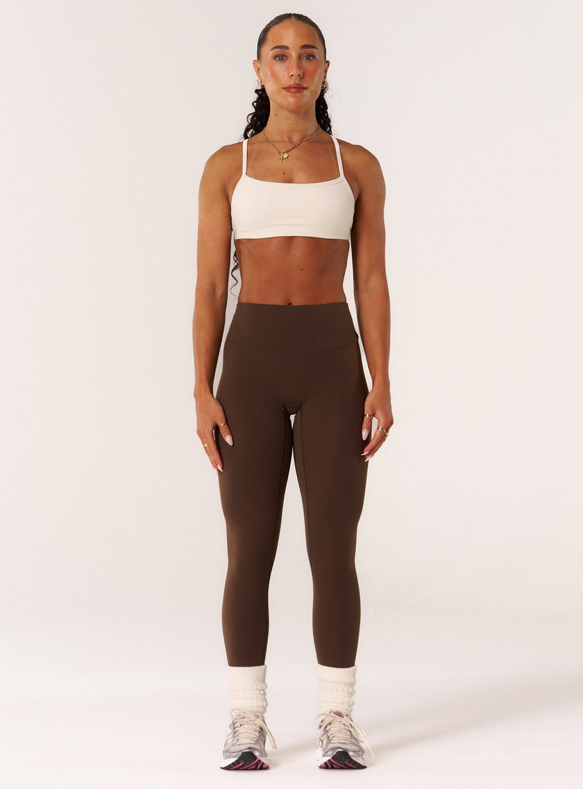 Women's Square Back Sports Bra Vanilla | EVDNCE
