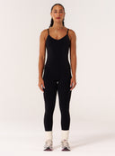 Cloud Compression Backless V Tank - Black