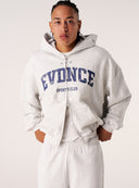 Essentials Zip Through Hoodie - Grey Marl/Navy