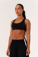 Cloud Compression Open Racer Back Bra - Black