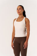 Cloud Compression Open Racer Back Tank - Vanilla