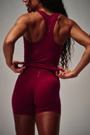 Cloud Compression Open Racer Back Tank - Beet