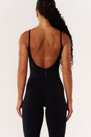 Cloud Compression Backless V Tank - Black