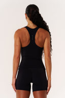 Cloud Compression Open Racer Back Tank - Black