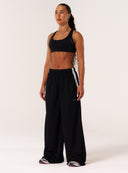 EVDNCE Oversized Wide Leg Mesh Pants - Black