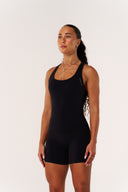 Cloud Compression Open Racer Back Tank - Black