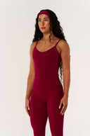 Cloud Compression Backless V Tank - Beet