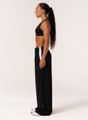 EVDNCE Oversized Wide Leg Mesh Pants - Black