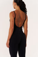 Cloud Compression Backless V Tank - Black