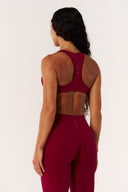 Cloud Compression Open Racer Back Bra - Beet