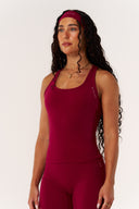 Cloud Compression Open Racer Back Tank - Beet