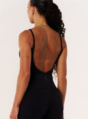Cloud Compression Backless V Tank - Black