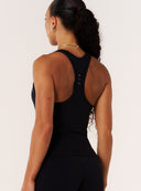 Cloud Compression Open Racer Back Tank - Black