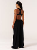EVDNCE Oversized Wide Leg Mesh Pants - Black
