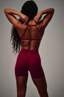 Cloud Compression Square Back Bra - Beet