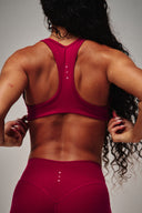 Cloud Compression Open Racer Back Bra - Beet