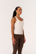 Cloud Compression Open Racer Back Tank - Vanilla