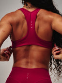 Cloud Compression Open Racer Back Bra - Beet