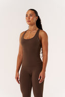 Cloud Compression Open Racer Back Tank - Malt