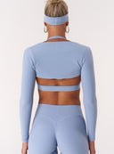 Cloud Compression Long Sleeve Shrug - Dusty Blue