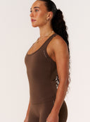Cloud Compression Open Racer Back Tank - Malt
