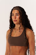 Cloud Compression Open Racer Back Bra - Malt