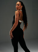 Cloud Compression Backless V Tank - Black