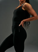 Cloud Compression Backless V Tank - Black