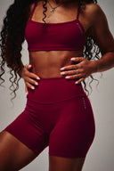 Cloud Compression Square Back Bra - Beet