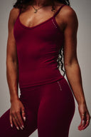 Cloud Compression Backless V Tank - Beet