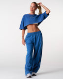 Core Oversized Crop Tee - Washed Out Blue
