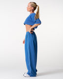 Core Oversized Crop Tee - Washed Out Blue
