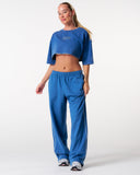 Core Oversized Crop Tee - Washed Out Blue