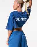 Core Oversized Crop Tee - Washed Out Blue
