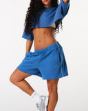 Core Relaxed Track Shorts - Blue