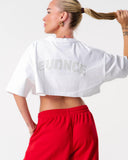 Core Oversized Crop Tee - White